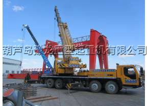 万融钢构现场安装32吨吨双主